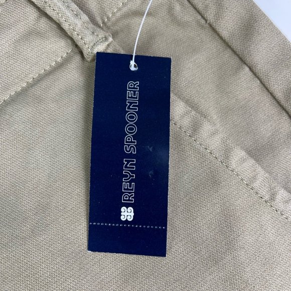 Reyn Spooner Mens Chinos Shorts Khaki Tan Herringbone Flat Front Pockets 40 New - Picture 11 of 12